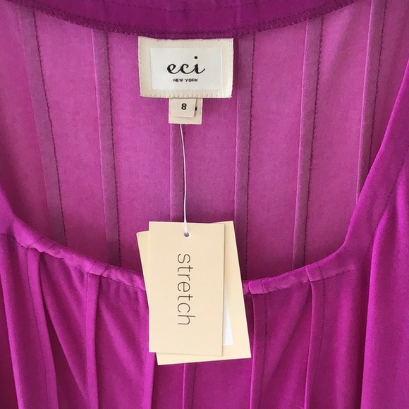 ECI Pink & Lilac Paisley Dress NWT Lord & Taylor 8 - Picture 5 of 14